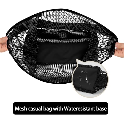 Mesh Beach Bag, Summer Beach Tote Bags for Women, Soft Casual Crochet Bags for Vacation Shopping Swimming Pools Travel4