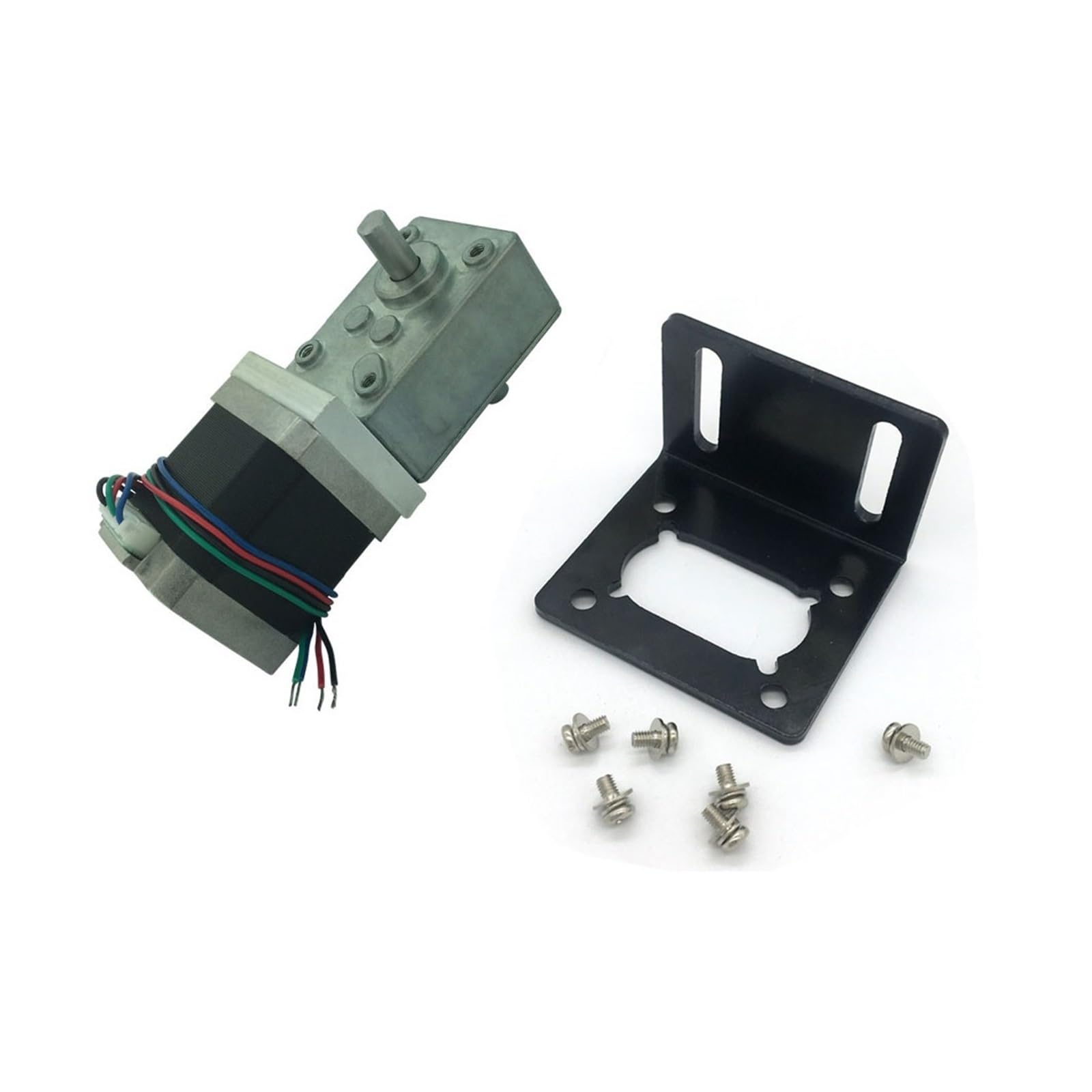 Motor de reducción de velocidad de gusano Motor de CC de 12 V A58SW-42BYS, motorreductor de tornillo sin fin, motor reductor de 24 V, doble eje de salida, alto par, sincronizable, autoblocante(Ratio 1