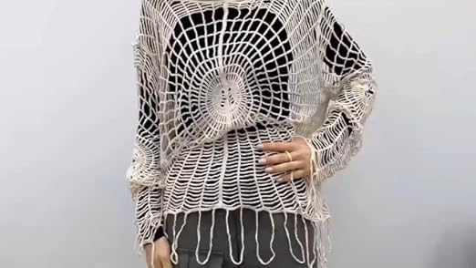 トップス - Archive design knit mode y2k grunge Y2K Grunge Sheer Lace Up Knitted Top - Litlookz Studio