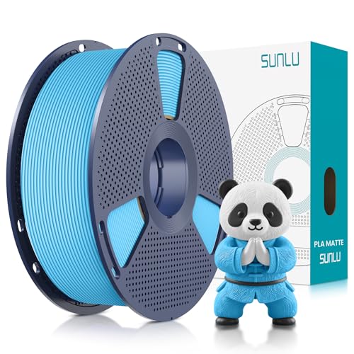 Image of SUNLU PLA Matte 3D Printer Filament 1.75mm, PLA Filament 1kg Spool (2.2lbs), Dimensional Accuracy + /- 0.02mm, Matte Light Blue PLA