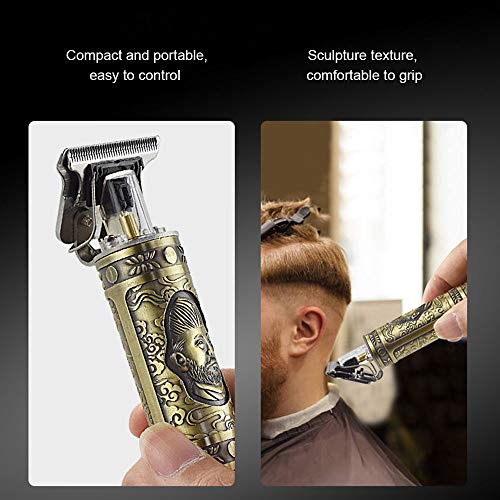 Andoer Aparador de cabelo T1 Masculino Carga USB portátil Retro Engrave Cortador de cabelo elétrico