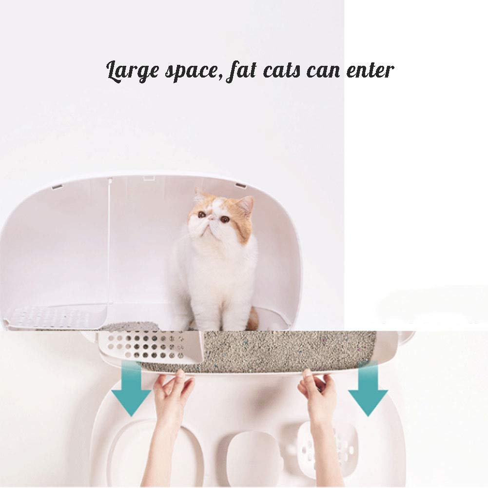 Lettiera per Gatti Autopulente Automatica, Toilette per Gatti Super Grande Semi-Chiusa, Lettiera per Gatti Antispruzzo A Deodorante,Blu