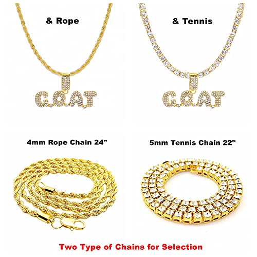 HH BLING EMPIRE Iced Out Pendant Chains for Men Silver Gold Diamond Letter Name Necklaces for Boy Hip Hop Goat Chains Rapper Jewelry Gifts2