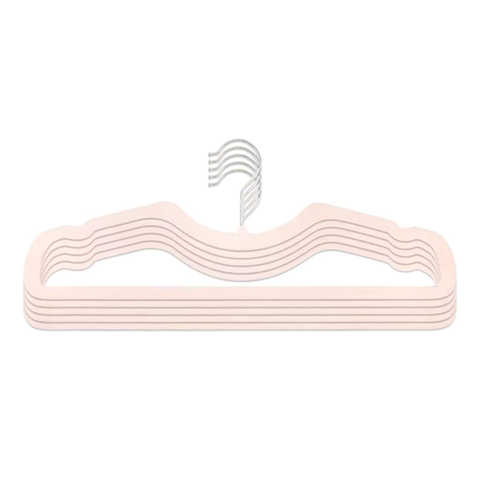 Velvet Hangers 5pcs Velvet Hanger Flocking Hangers Short Neck Design No trace Anti-slip Shirt Jacket Coat Storage Racks(Pink)