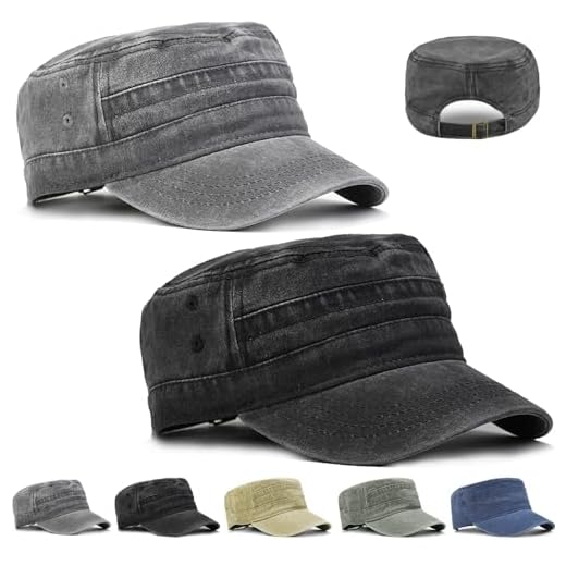 LUKIUP Casquette Militaire Homme Style, Casquettes de Baseball Homme, Bonnets et Chapeaux Homme, Réglable Plat Chapeau pour Sports et Extérieur
