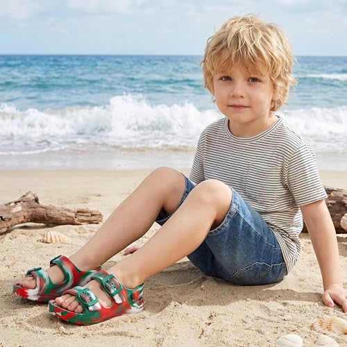 Image of ChayChax Toddler Boys Girls Double Buckle Sandals Children's Adjustable Back Strap Water Sandal