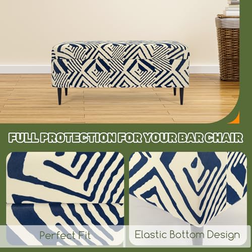 Image of FUANGUI Ottoman Cover Stretch Storage Ottoman Bench Slipcover Printed Folding Storage Bench Ottoman Cover Footrest Stool Slipcover Footstool Protector Cover with Elastic Bottom,Medium,82
