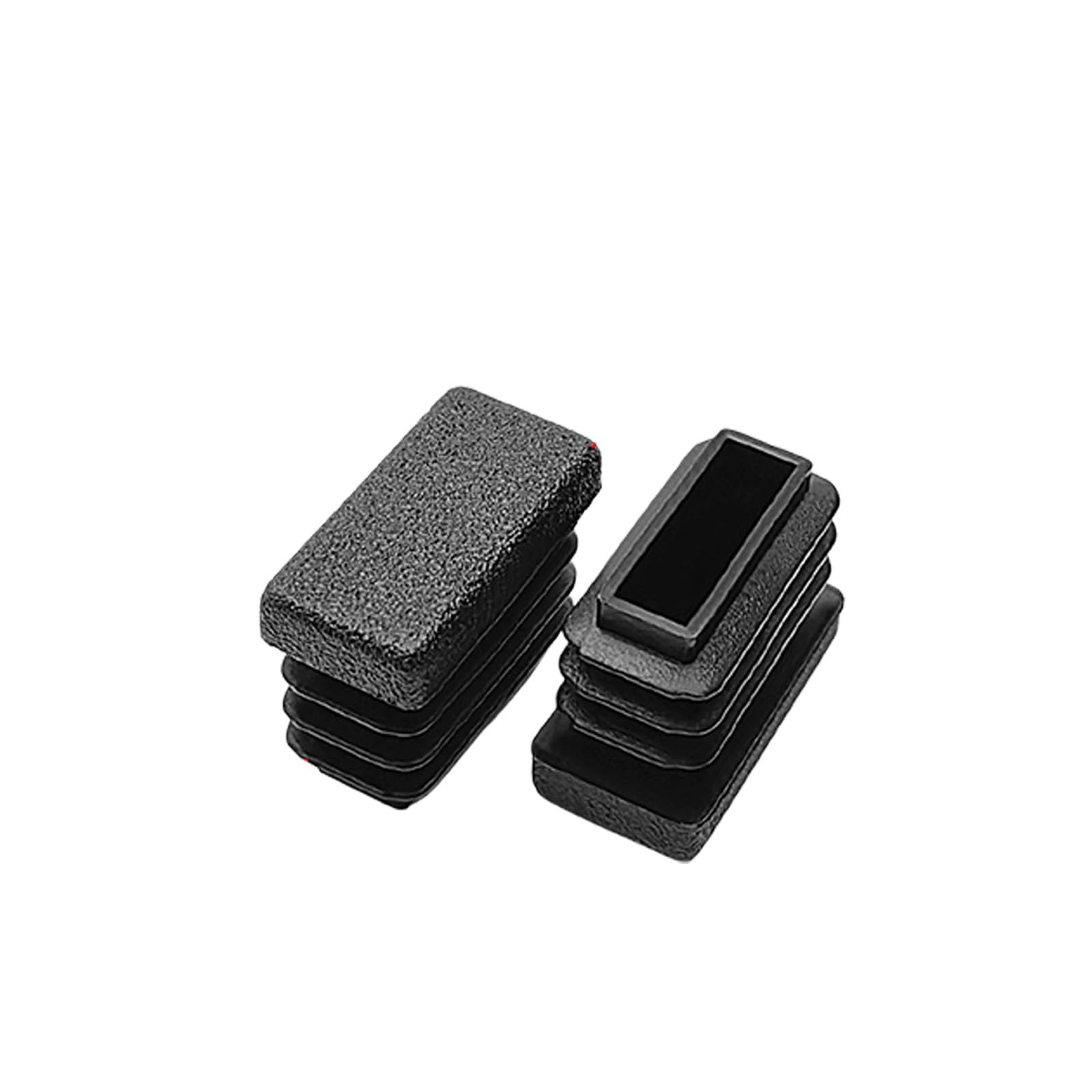 12Pcs Black Rectangle Blanking End Caps Tubing End Cap Insert Blanking Stopper Pipe Tube Cap