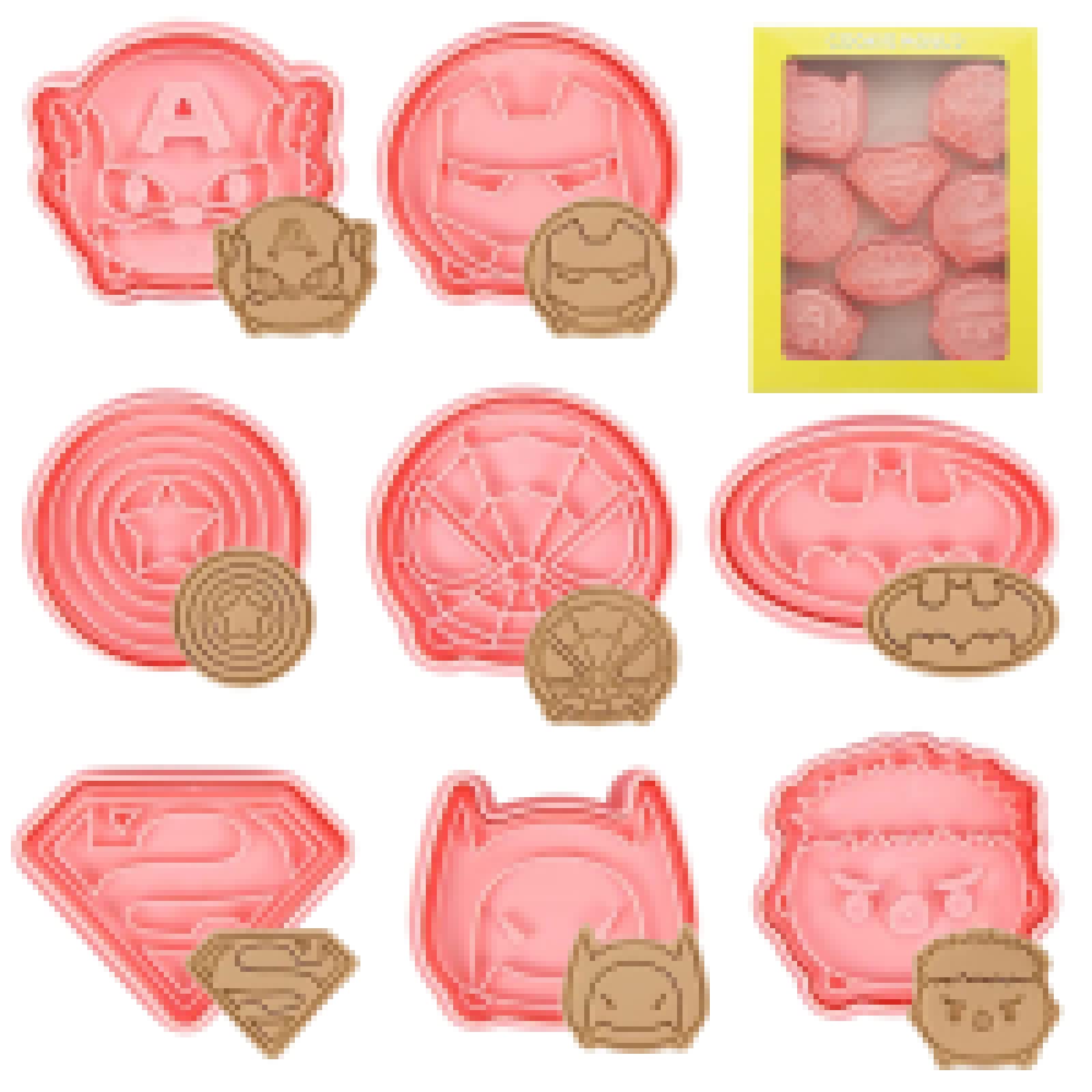3D-koekjessnijders, uitdrukbaar, uitsteekvormen in diervormen, kinderkoekjessnijders, koekjesvormen voor feesten, kinderverjaardag, decoratie voor Halloween, Kerstmis, 8 stuks, (E