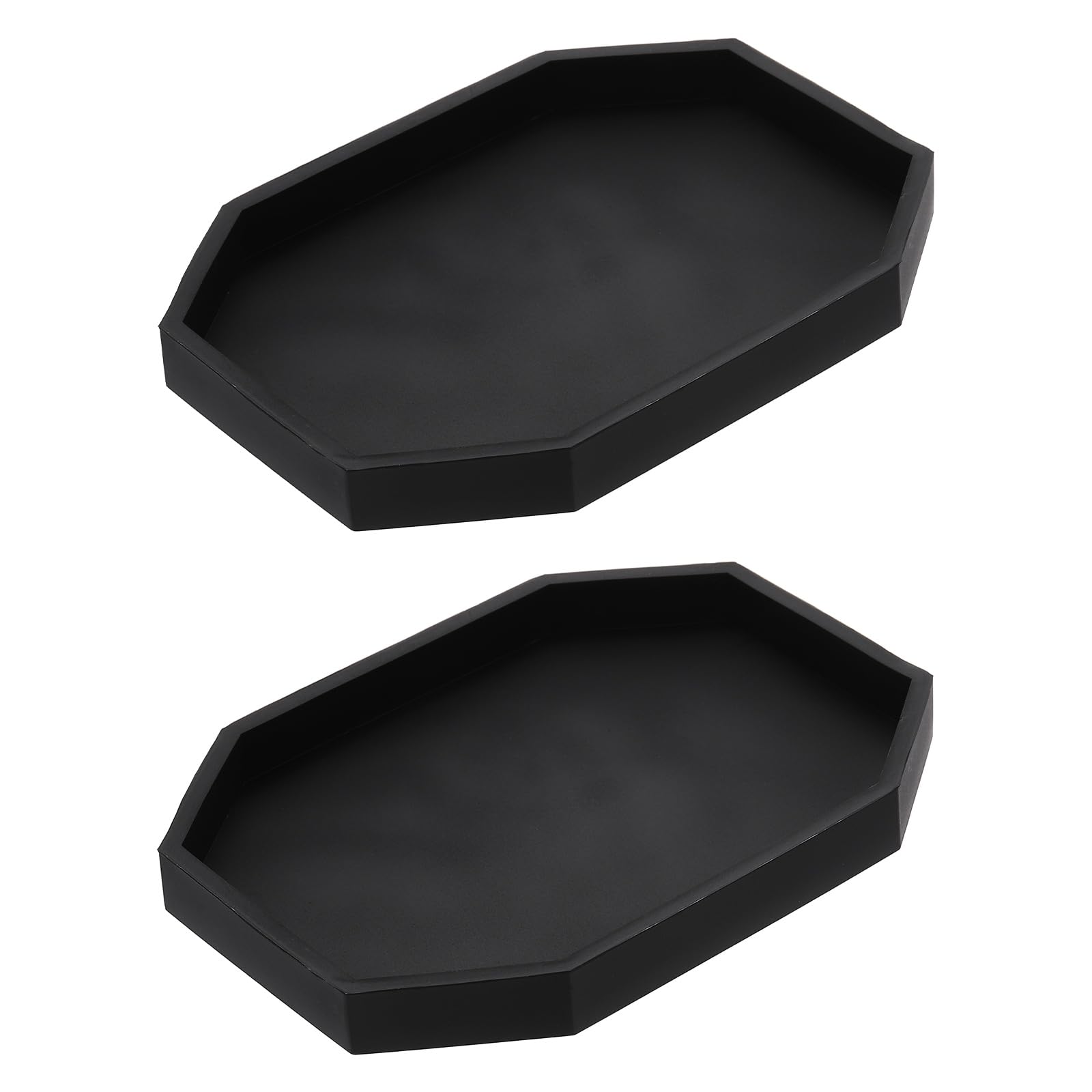 Plateau de courtoisie en silicone noir s0urcing map pour salle de bain lot de 2