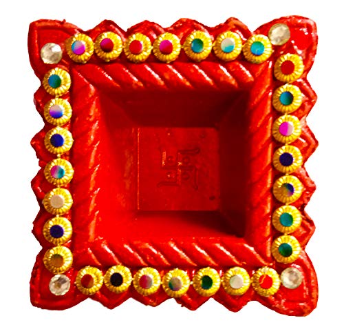 Image of DMS RETAIL Handmade Reusable Decorative Diya Clay Diya for Diwali for Floor Decoration Or Home Decoration Pack of (5)