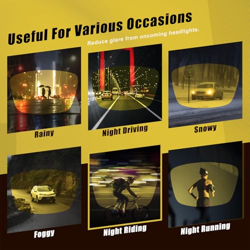 Night Driving Glasses for Men Women Polarized Night Vision Wrap Around Glasses for Driving2