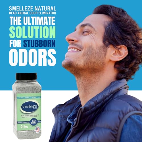 Image of SMELLEZE Dead Animal Odor Removal Granules - 2 lb Bottle | Eliminate Dead Rat, Mice, Squirrel, Chipmunk, Raccoon & Bat Smell. Safe for Indoor & Outdoor Use