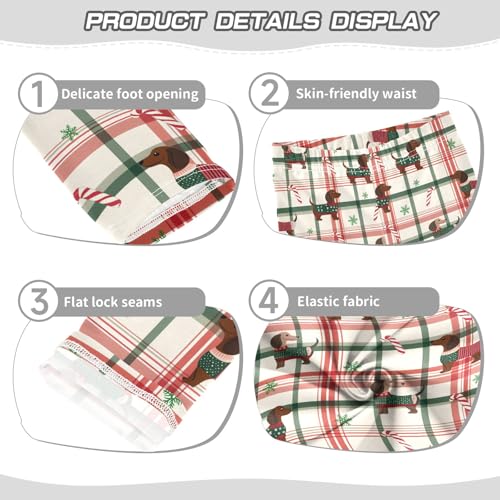 senya Girls Printed Leggings Yoga Pants Red Green Plaid Christmas Pattern for Kids in 4t to 10 Years, 4T3