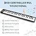 49 Key MIDI Keyboard Controller, USB MIDI Keyboard Controller with DAW Integration, 8 Drum Pads & OLED Display, Perfect for Music Production, Black