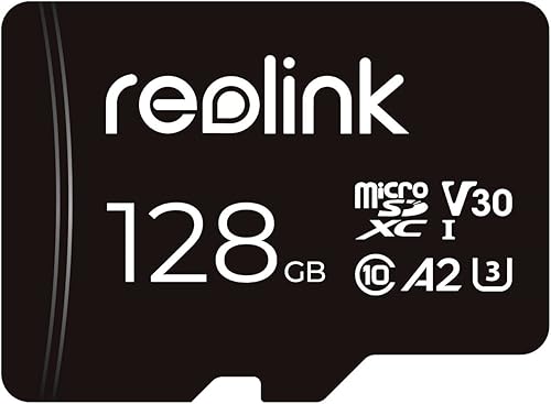 REOLINK Tarjeta de memoria microSDXC UHS-I de 128 GB, U3, A2, V30, clase 10, tarjeta micro SD compatible con cámara de seguridad Reolink
