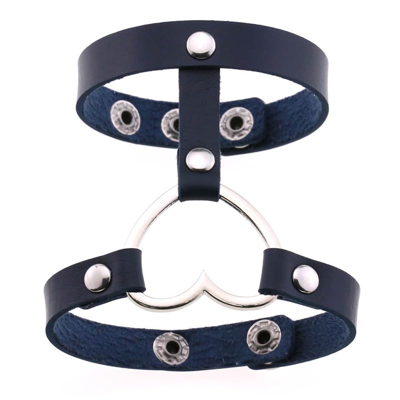 AUOU 1 pulsera de cuero para mujer con forma de corazón en capas para hombres, Piedra