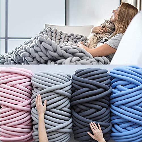 Lana súper voluminosa para tejer a mano, manta de punto gruesa para tejer, crochmanta de punto gruesa para tejer, crochet, alfombras y sombreros, lana de crochet (color: 500 g 07) (500 g 07)