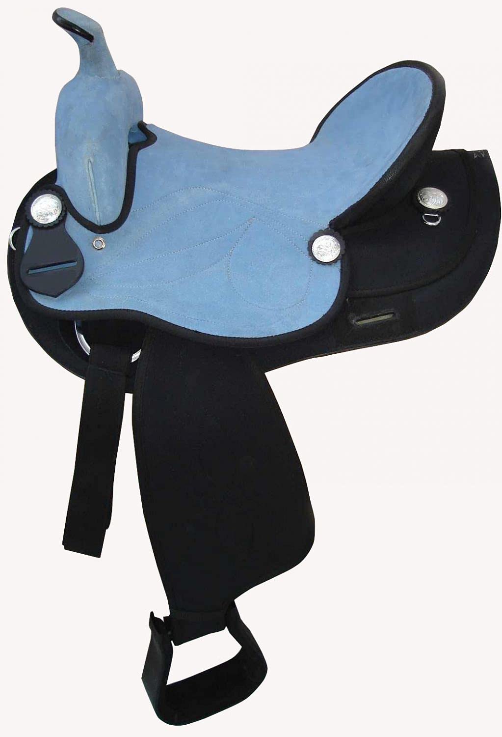 Silver Horse, Sillín Western sintético, ligero y práctico, naranja Fiberglass reforzado, asiento y parte delantera de piel de ante. Fender y falda de nailon acolchado y antidesgarros, diseño italiano