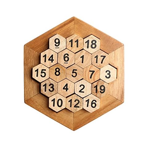 HuoBi Wooden Digital Platter Puzzle, 20 Pieces Brain Teaser Toy for Kids and Adults, Recommended Age 6+ Years Cover