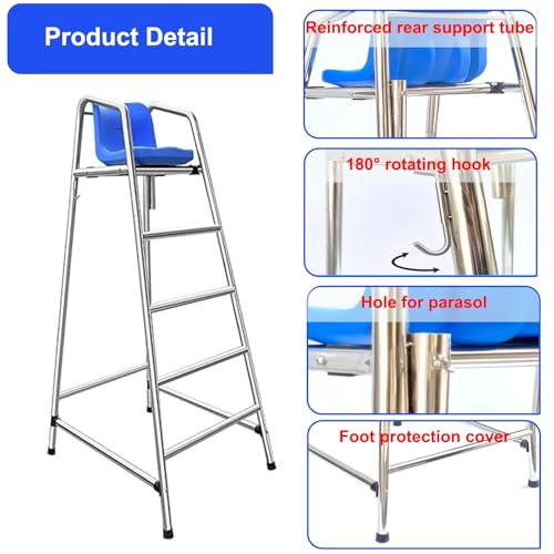 Silla de salvavidas para piscina, acero inoxidable, asiento ABS miniatura 3