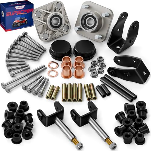 SUPGCPER Club Car Precedent Deluxe Repair Kit Golf Cart Front End Repair Kit for Club Car Precedent 2004-UP Club Car Rebuild Kit Front Wheel Hub King Pin Bearing Bushings OEM# 102357701 102289401