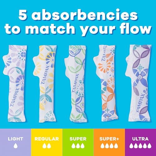 Image of Tampax Pearl Tampons, with LeakGuard Braid, Light Absorbency, Up to 100% Leak and Odor Free Protection, Unscented, 100 Count (2 Packs of 50) (Packaging May Vary)