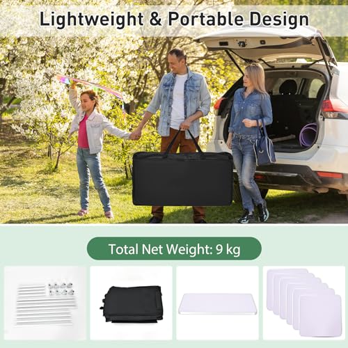 COSTWAY Camping Cupboard Portable Outdoor Storage Cabinet with 6 Shelves, Side Pockets and Carry Bag, Black - Image 7