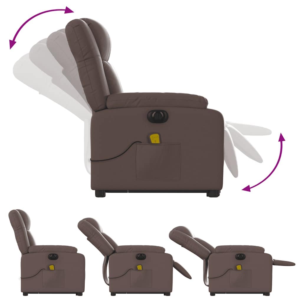 Sillón elevador eléctrico reclinable con masaje de 6 puntos, función elevación y vibración, respaldo ajustable hasta 135°, estructura estable de madera y metal,