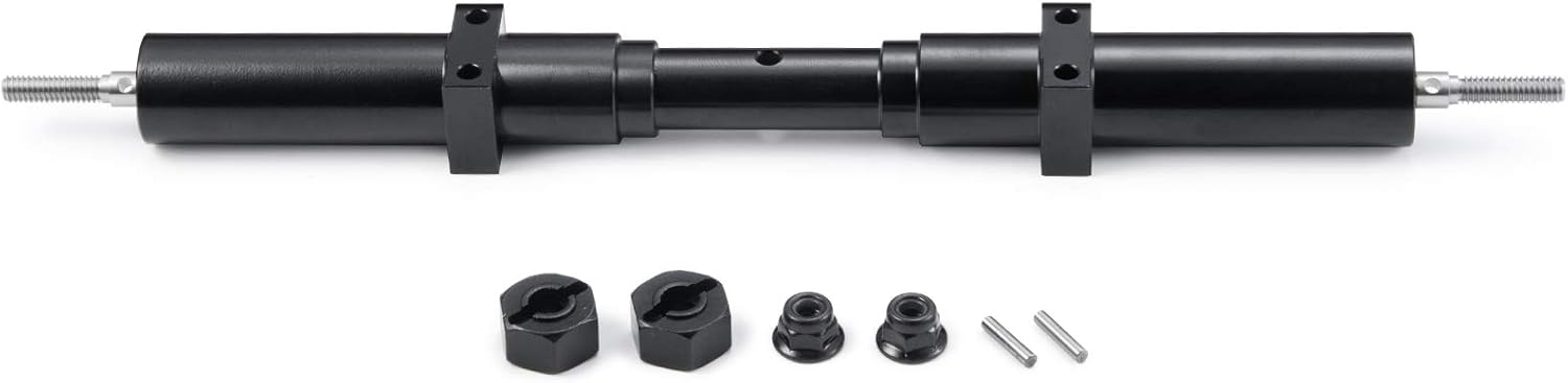 Que-T Metal Rear Axle Non-Powered Transmission Axle for 1:14 Tamiya Tractor Trailer RC Car (182mm/7.16in)