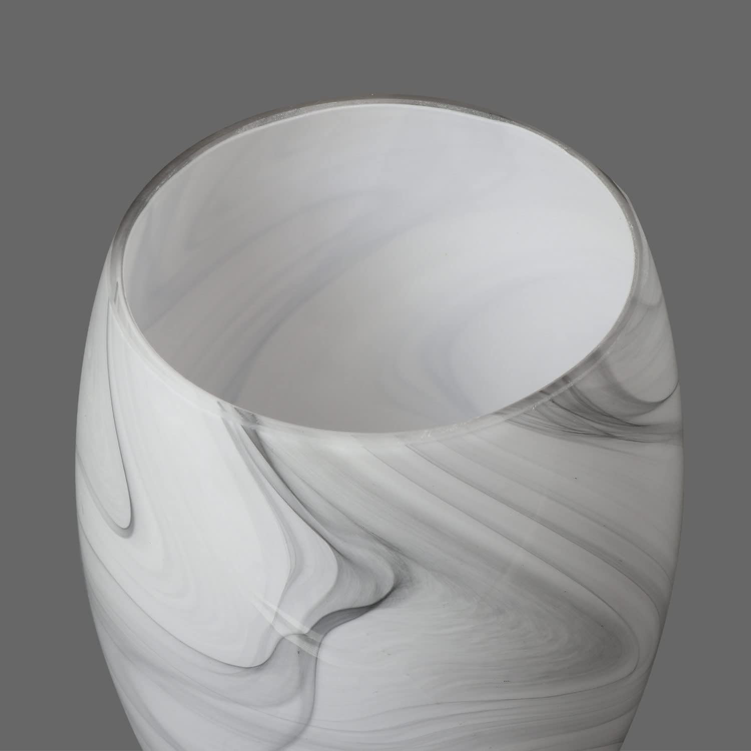 2pcs Oval Shaped Glass Lamp Shades Replacement Globe or Cover with Faux Marble Texture Finish 1-5/8-inch 4.7" of Diameter 5.6" of Height for Pendant Light G0084