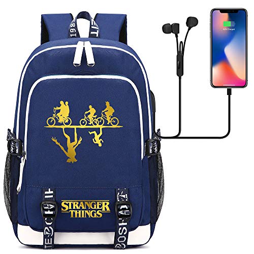 Preisvergleich Produktbild Stranger Things Backpack Jugend Schultaschen Mädchen Reise Rucksäcke Junge Notebook Rucksäcke mit USB-Ladeanschluss M Stil 3