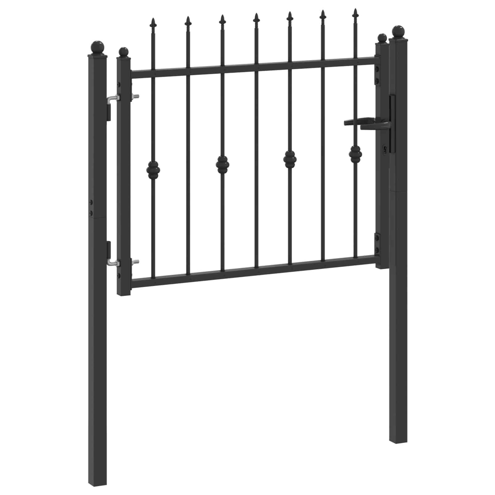 Cancello per recinzione in metallo, 100 x 75 cm, nero, richiudibile | Design anti-salita, verniciatura a polvere resistente alla corrosione, stile moderno, per esterni