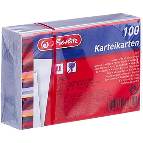 herlitz Fichas A8 en blanco, 100 unidades Cover