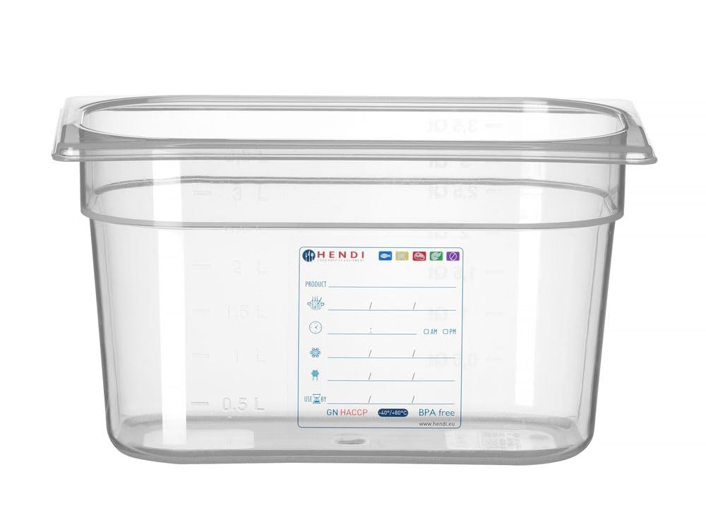 HENDI Pojemnik GN 1/4 - HACCP - 4 L - 265x162x(H)150mm