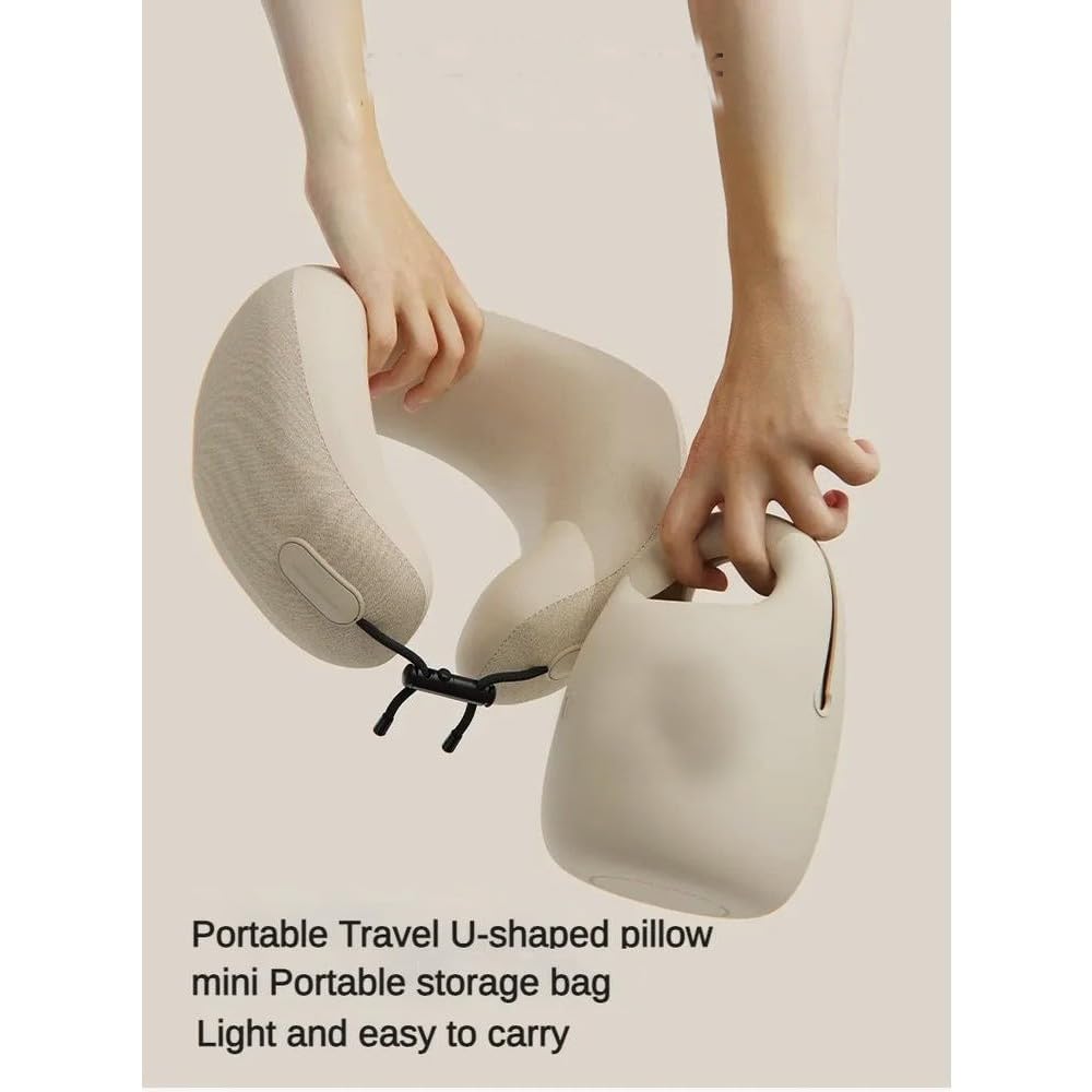 SMFUYT NYSDM Travel Poduszka w kształcie litery U Podpórka podbródka Poduszka pod szyję z pianki Memory Kompaktowa poduszka samolotowa do podróżowania samochodem lotniczym