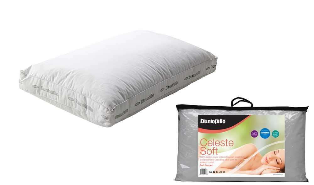 Dunlopillo Celeste Boxed Latex Pillow Cover with Spiral Fibre/Soft Firmness, Rubber, White, 1 Count (Pack of 1)