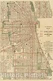 Historic Map - Blanchard's map of Chicago, 1906, Vintage Wall Art - 24in x 36in