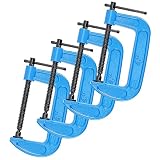 4 Inch Heavy Duty C Clamps, 4 PCS Malleable Iron G Clamp Industrial Grade C-Clamp Set for Woodworkin