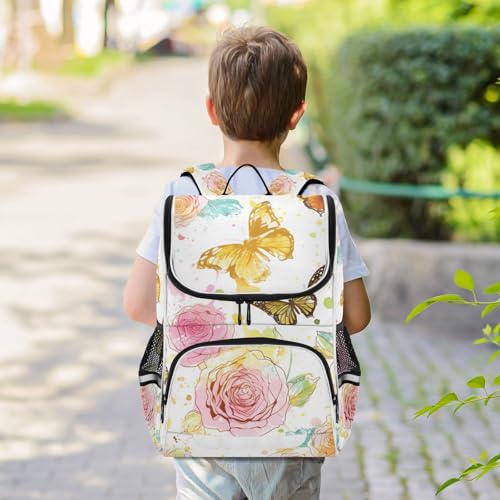 Mochila portátil Daisy Rose con acabados premium y estampado original de mariposa 7