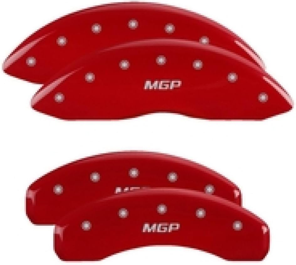 MGP Brake Caliper Covers Compatible with 2020+ Jeep Gladiator (Requires 17" + Wheels - Not Compatible with e-Torque PKG) Yellow Powder-Coated Finish, Mopar Engraving (Front and Rear)