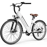 Jasion 26" Electric Bike for Adults, Internal Removable Battery Ebike with 4 Modes & 7-Speed, UL2849 Certified, 1200W Peak Motor, Max 28Mph & 50Miles, Shock Absorber, City Commuter E Bike