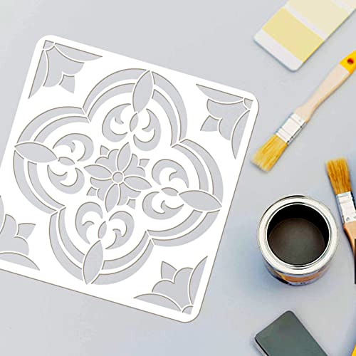 FINGERINSPIRE Santa Ana Stencil 30x30cm, Reusable Border & Corners Stencils Mandala Concrete Stencils for Patio Wall & Floor - Image 3