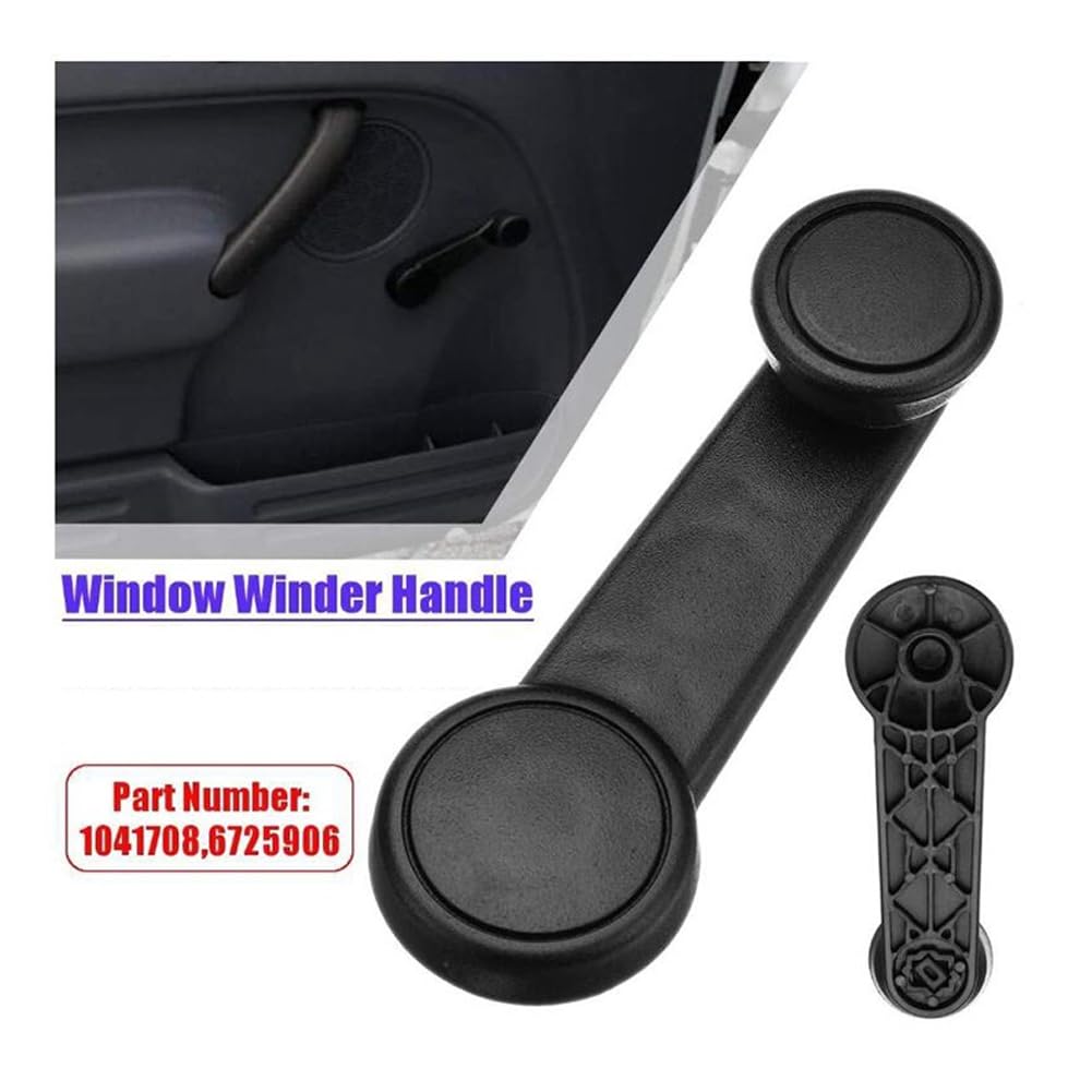 2PCS Fensterkurbel Fensterheber Fensterwickler，Fensterkurbelgriff ABS Verschleißfester Ersatz für Fordes Transits Focuss Escort Auto Nachrüstung (Schwarz)