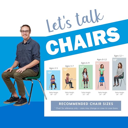 Image of FDP 18 inch School Stack Chair,Stacking Student Seat with Chromed Steel Legs and Swivel Glides for Classroom, Homeschool or Office - Blue, 11561-BL