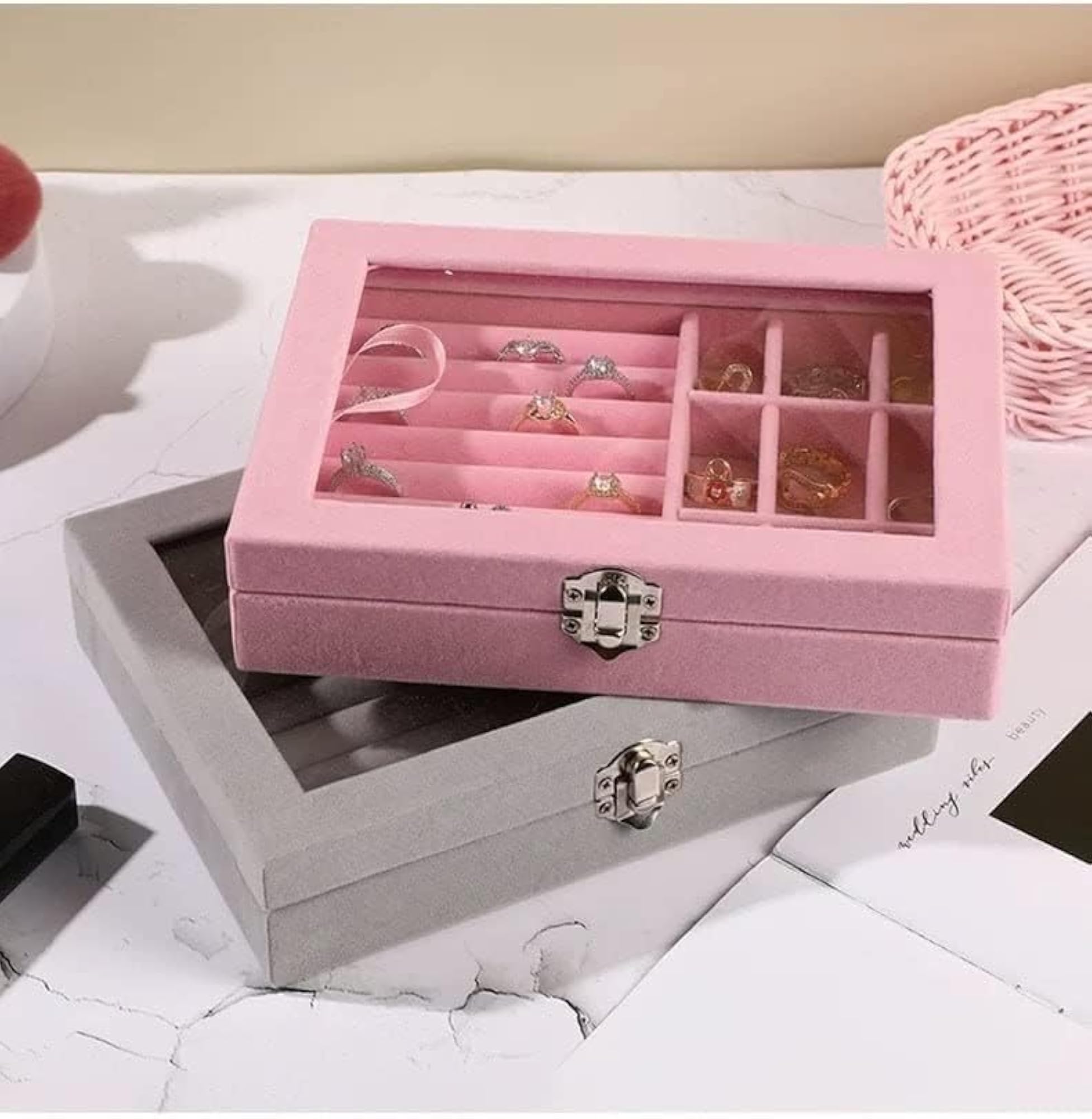 Plastic Jewellery Case, Earrings Organizer with Hook Stand