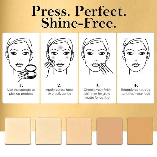 Image of Colors Queen Fit for U Matte Compact Powder with SPF | 2 in 1 Oil Free Compact, UV Protection, Pore Minimizing, Blends Effortlessly | Face Compact for Women (03 - Golden Sand)