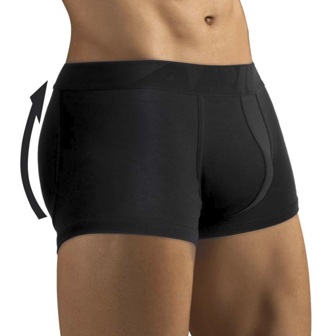 ARIUS Calzoncillo Boxer con Relleno Trasero para Aumentar el Volumen y tamaño de glúteos y Levanta - Push up y Relleno de Nalgas - Men’s Padded Buttocks - Men's Shapewear