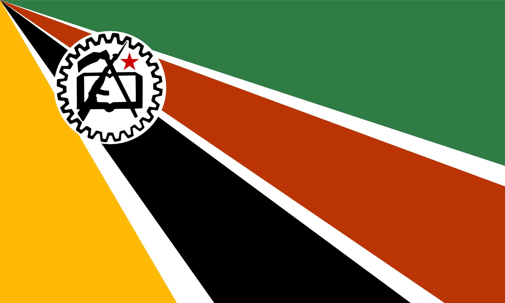 Drapeau Mozambique 1975-1983 grand modèle pour décoration de bureau et salon