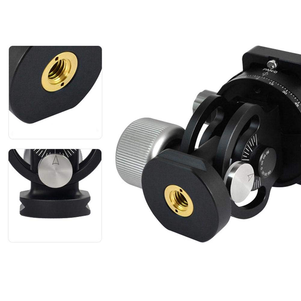 EBTOOLS Tête de TréPied Panoramique VH-10, Alliage D’Aluminium avec Une éChelle de 70 mm Clé Hexagonale Interne